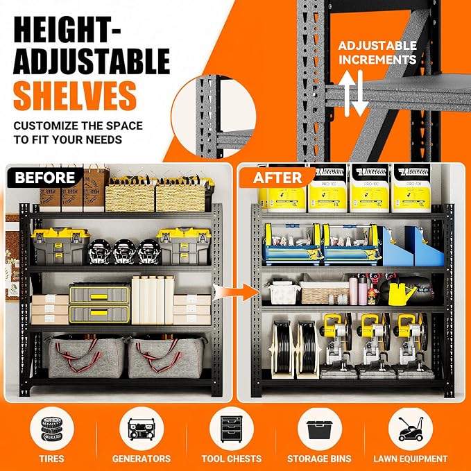 5000LBS Garage Shelving, Shop and Office, Commercial-Grade Industrial Shelving - Image 4