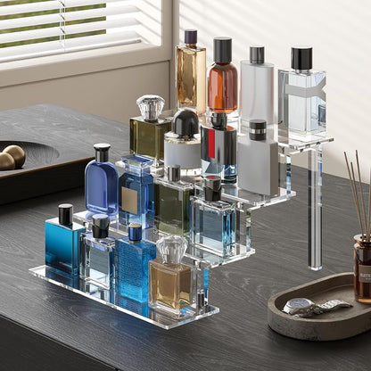 WINKINE Acrylic Display Shelves, Perfume Stand, 4 Tier Figurine Riser Shelf - Image 7