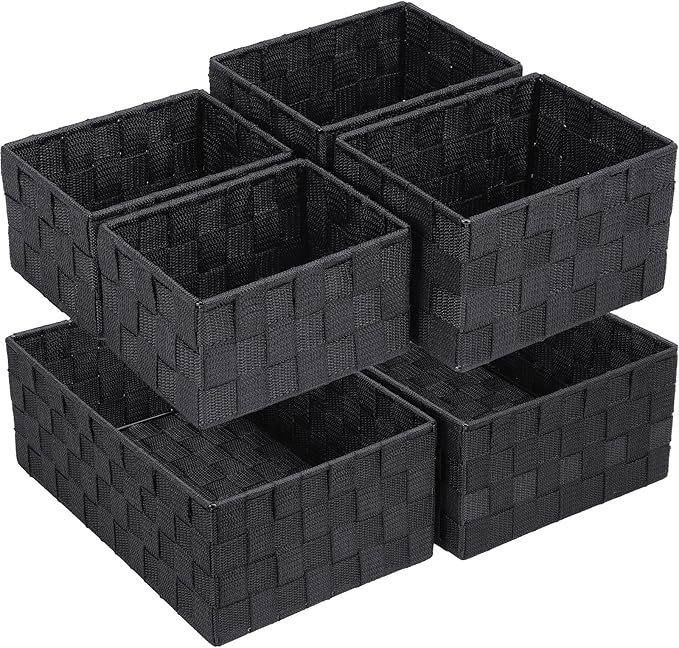 Posprica Woven Storage Baskets for Organizing 6 Pack, Large&Small Storage Cube by Posprica
