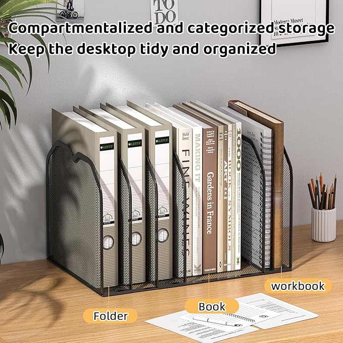 Black 7-Section File Folder Organizer - Image 6