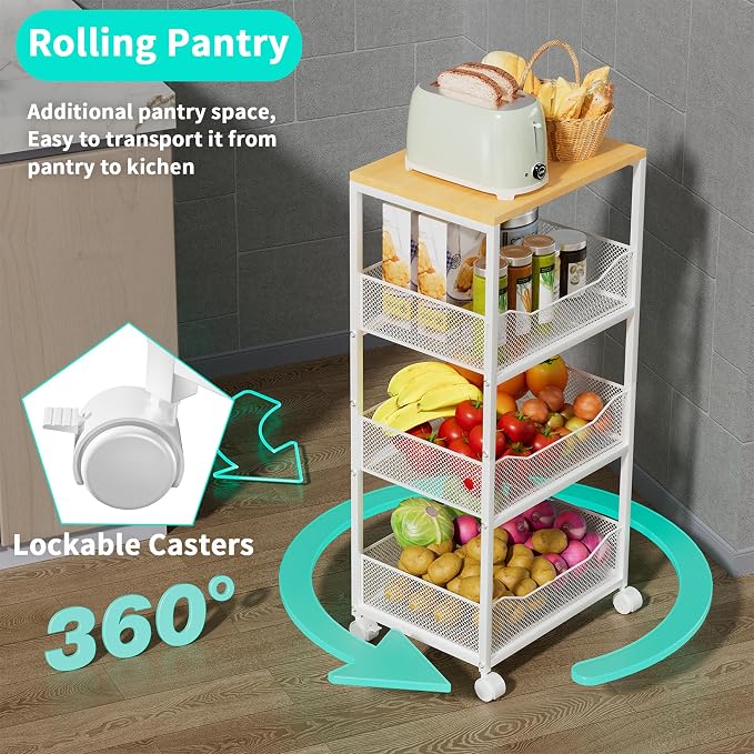 HapiRm Fruit Basket Kitchen Cart - Image 4