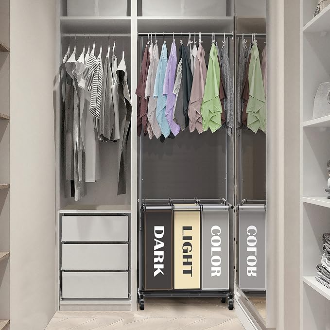 Simple Houseware 3-Bag Laundry Sorter - Image 7