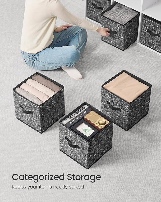 SONGMICS Storage Cubes, 10.2 x 10.2 x 11 Inches Non-Woven Fabric Bins - Image 4