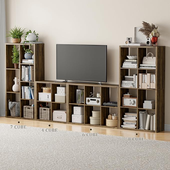 Cube Storage Organizer Bookcase, Decorative 11 inch Open Back Cubical Shelf - Image 4