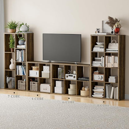Cube Storage Organizer Bookcase, Decorative 11 inch Open Back Cubical Shelf - Image 4