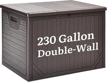 YITAHOME XXL 230 Gallon Extra Large Outdoor Deck Box, Lockable Resin by YITAHOME