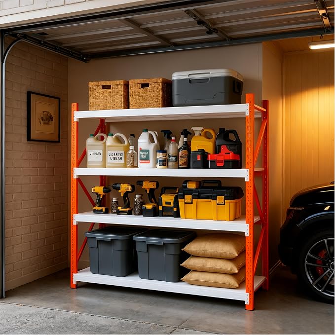 79" H Garage Shelving, 3500LBS Heavy Duty Storage Rack, 4 Tiers Metal Storage by Unknown