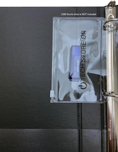 Waterproof USB Flash Drive Binder Pouches, 10 Pack, 3-Ring Zip Holders | Clear by TECHSTOREON