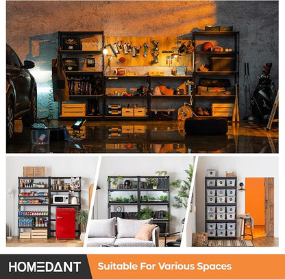 HOMEDANT 5 Tier Storage Shelves Adjustable Laminated Boltless Garage Metal - Image 9