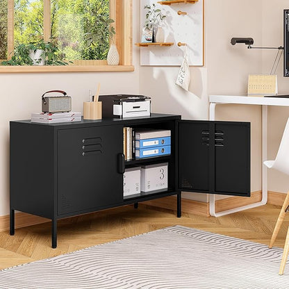 SISESOL Black Metal Storage Cabinet - Image 5