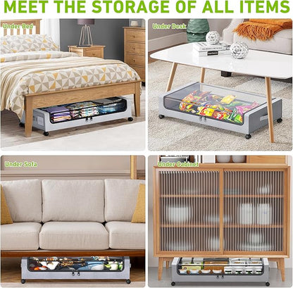 Tututry Under Bed Storage with Wheels, XXL 60L Under the Bed Storage Bins - Image 5