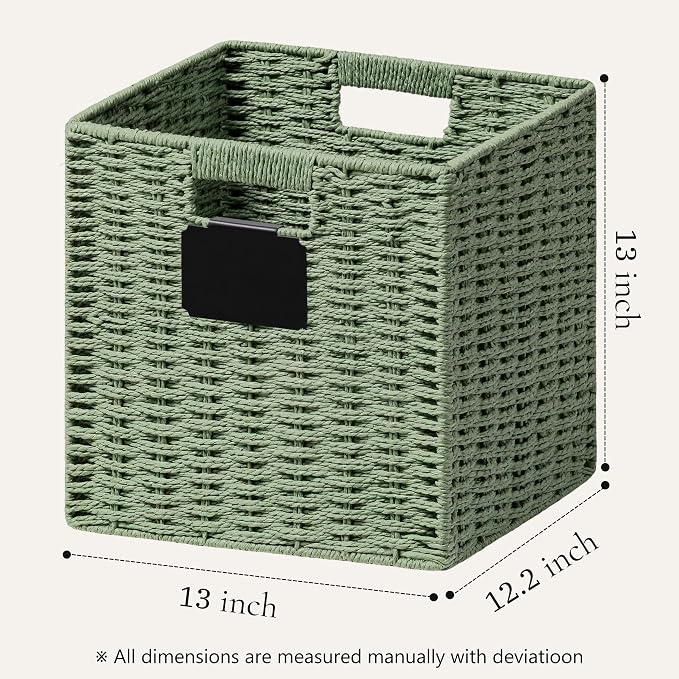 UBBCARE 4 Pack Wicker Basket, 12×12 Storage Cubes - Image 2