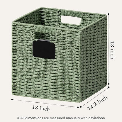 UBBCARE 4 Pack Wicker Basket, 12×12 Storage Cubes - Image 2