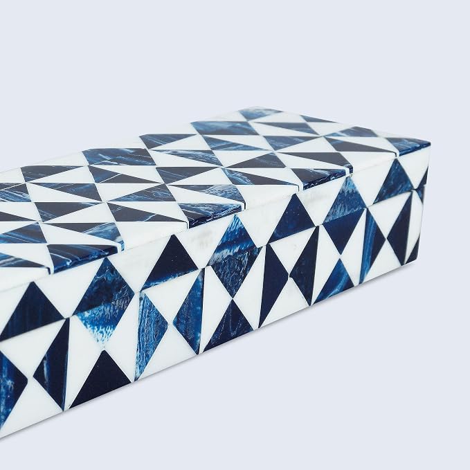 Handicrafts Home Blue and White Decorative Storage Box - Image 4