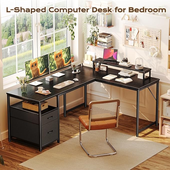 PRAISUN 55 Inch L Shaped Desk - Image 3