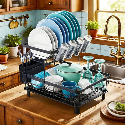 MOUKABAL Dish Drying Rack, 2 Tier Dish Rack, Large Dish Racks by MOUKABALGREATHELPER