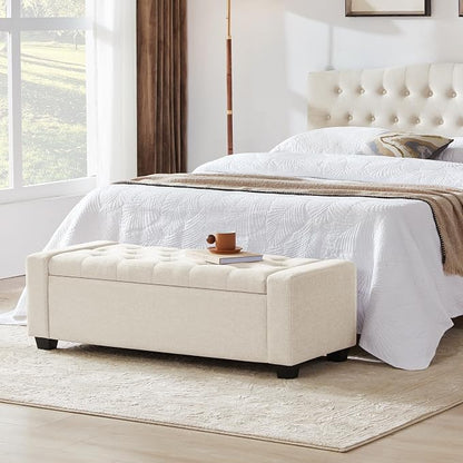 Huatean Home 48" Ottoman with Storage, Storage Ottoman Bench with Safety Hinge - Image 8