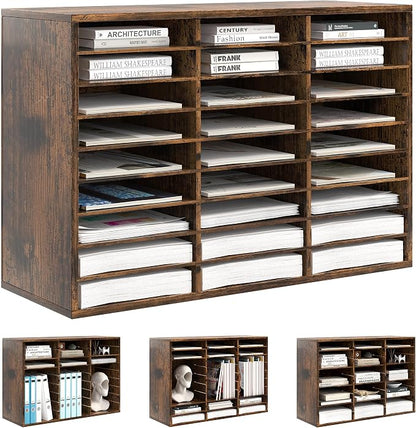 Literature Organizer 27 Slots Wooden Mailboxes by AlpeirDirect