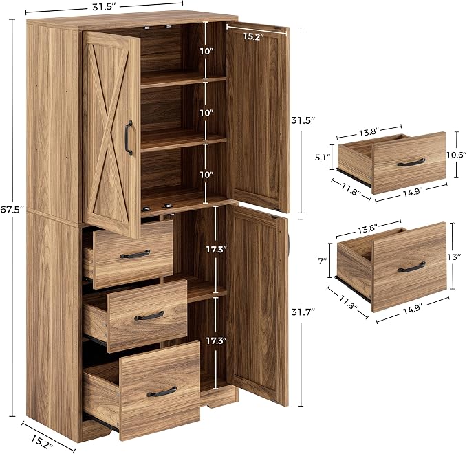 IRONCK Pantry Cabinet, Storage Cabinet - Image 2