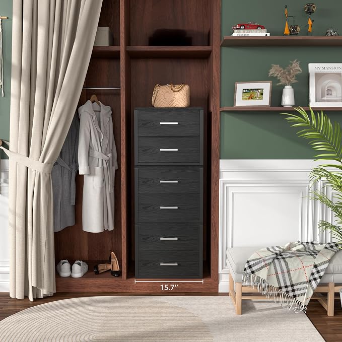 BOLUO Stackable Storage Drawers Closet Organizers and Storage Fabric Black 2 - Image 2