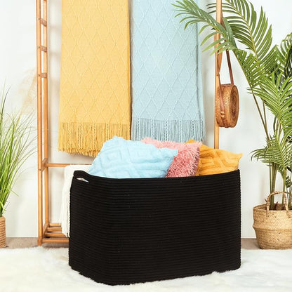 MINTWOOD Design 112L Extra Large Blanket Basket Holder Living Room, Pool Towels - Image 2