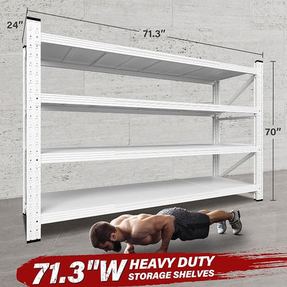 71.3" Wide Heavy Duty Garage Shelving Units, 5000LBS Deep Storage Shelves - Image 2