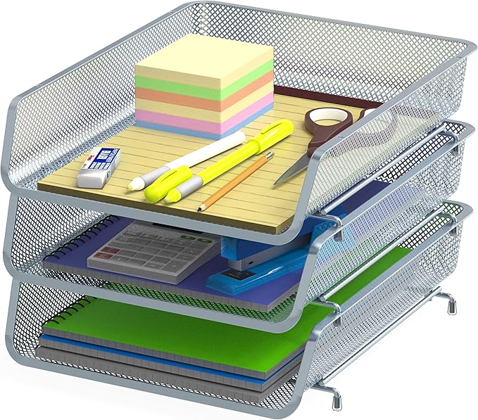 Simple Houseware Stackable Desk File Document Letter Tray Organizer, 3 Packs by SimpleHouseware