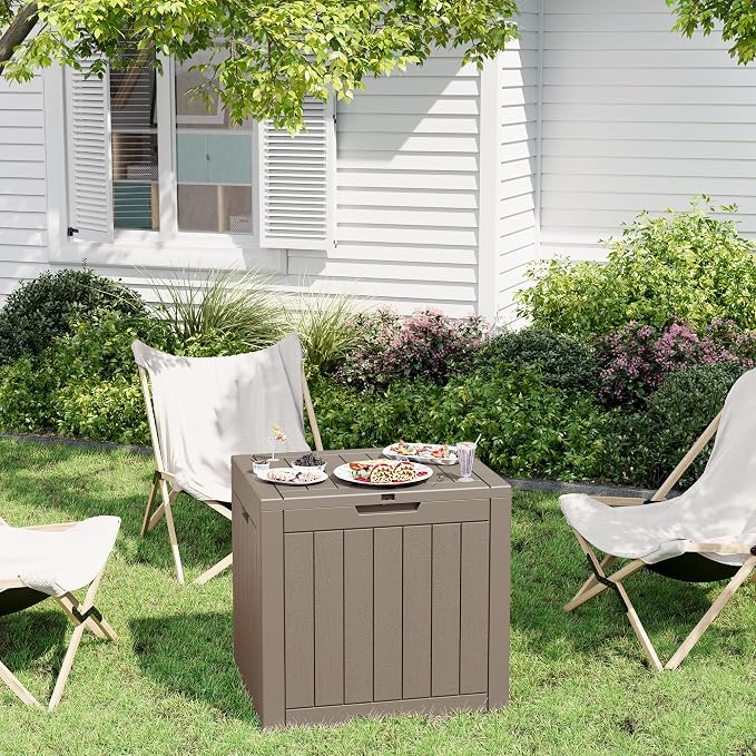 32 Gallon Deck Box Lockable Resin Indoor Outdoor Storage Box waterproof Outdoor - Image 2
