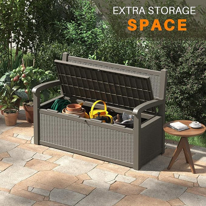 80 Gallon Outdoor Storage Box, Resin Patio Furniture - Image 5