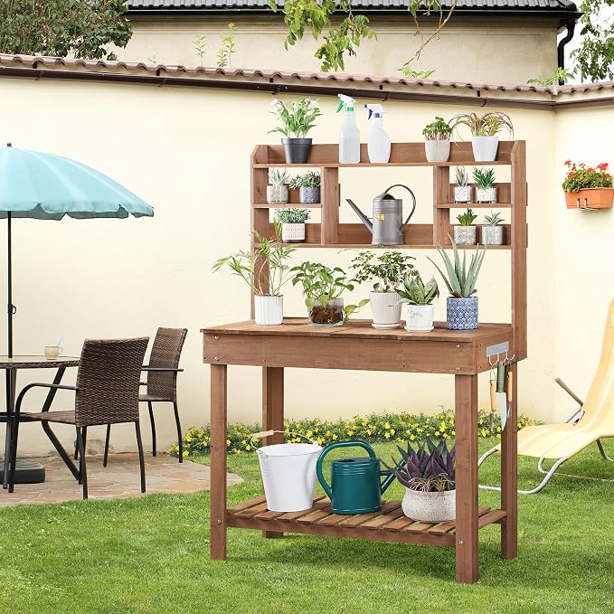 Yaheetech Outdoor Potting Bench, Display Rack & Storage Shelf, transplanting - Image 10