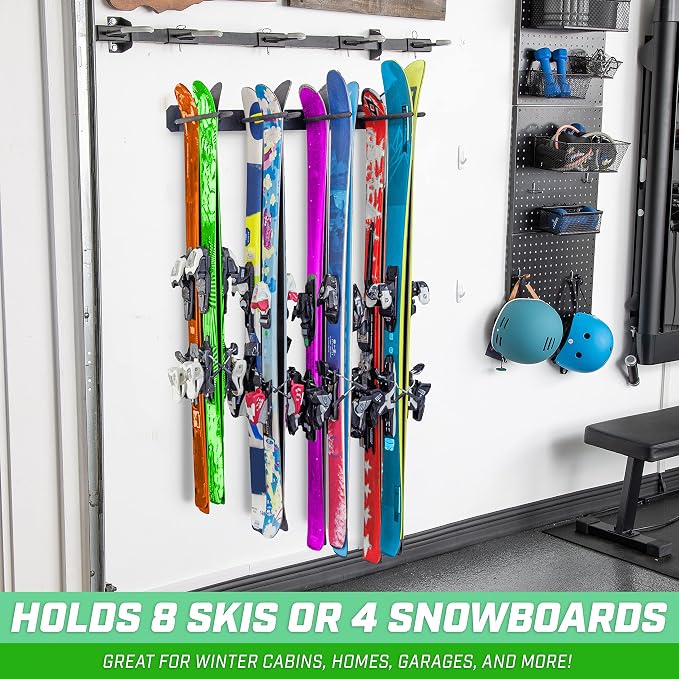 GoSports Wall Mounted Ski and Snowboard Storage Rack - Image 2