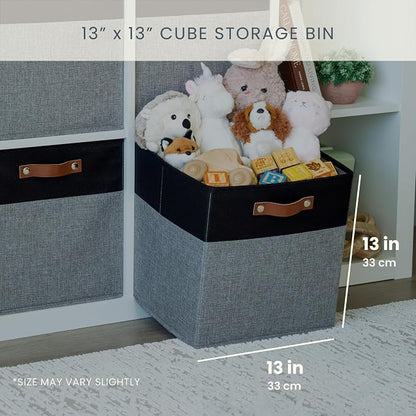 OrganiHaus 13" x 13" x 13" Cube Fabric Storage Bins Set of 4, Fabric Storage - Image 2