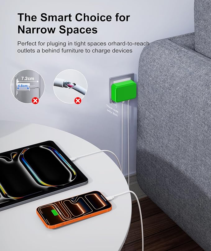 Fast Charger Block, GaN 6 Port USB C Charging Station Hub Cube, 100W Multiport - Image 4