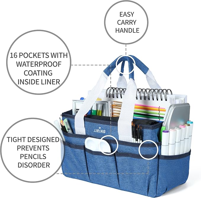 JJRING Craft Organizer Tote Bag, Art Storage Caddy - Image 4
