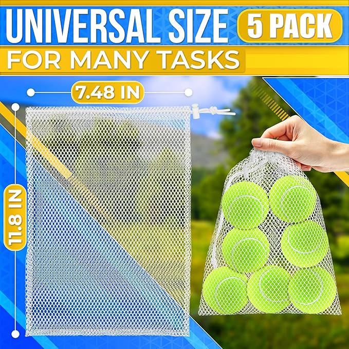 5 Pcs Small Mesh Bags with Tight Closure, 11.8 x 7.48", Nylon | Mesh Laundry - Image 2