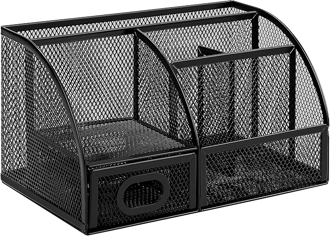 Amazon Basics Pen Holder and Desk Organizer, Office Caddy Storage, ‎9.1" x 5.9" by AmazonBasics