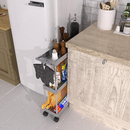 Simple Houseware 3-Tier Slim/Narrow Storage Cart - Image 5