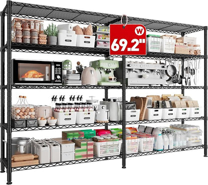 REIBII 70" W Storage Shelves Heavy Duty Load 1600LBS, Metal Shelving 5-Tier - Image 5
