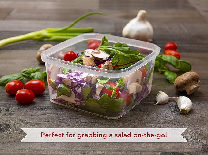 NYHI 32 oz 20 Pack Square Clear Deli Containers - Image 3