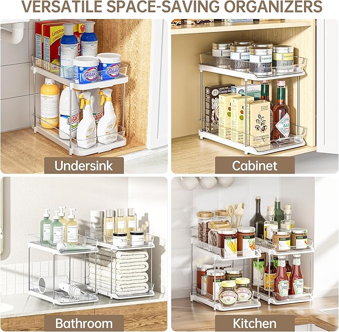 Delamu 2-Tier Multi-Purpose Bathroom Under Sink Organizers and Storage - Image 5
