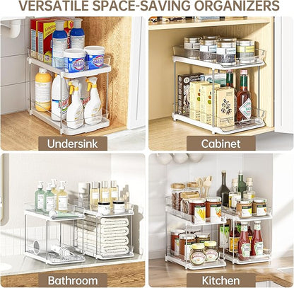 Delamu 2-Tier Multi-Purpose Bathroom Under Sink Organizers and Storage - Image 5