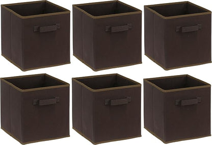 Simple Houseware Foldable Cube Storage Bins, 11-Inch Brown - Image 2