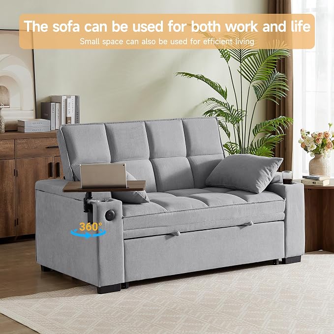 hansones ​66" Multi-Functional Pull-Out Sofa Bed - Image 6
