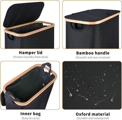iEGrow 60L Slim Laundry Hamper, Narrow Laundry Basket - Image 2