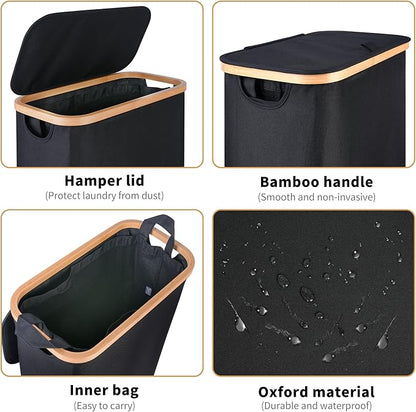 iEGrow 65L Slim Laundry Hamper, Narrow Laundry Basket - Image 2