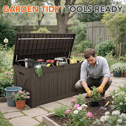 130 Gallon Deck Box Outdoor Indoor Waterproof Storage Box - Image 5