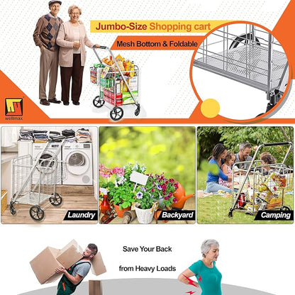 Wellmax Folding Grocery Cart - Image 6