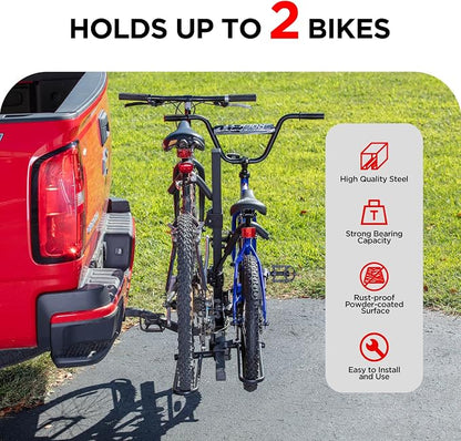 Young 2 Bike Rack Hitch Mount Foldable Platform Style, Bicycle Carrier - Image 3