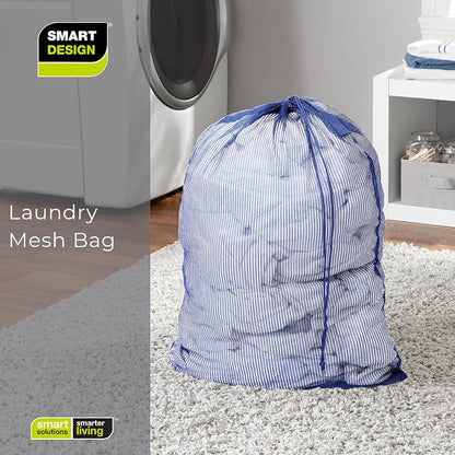 Smart Design Mesh Laundry Bag w/ Handle & Push Lock Drawstring - Image 7