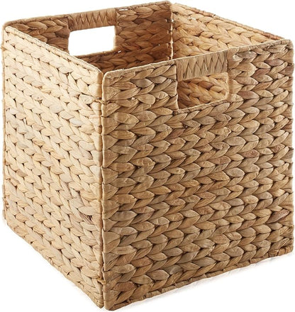 Casafield 13" x 13" Water Hyacinth Storage Baskets, Natural - Image 3